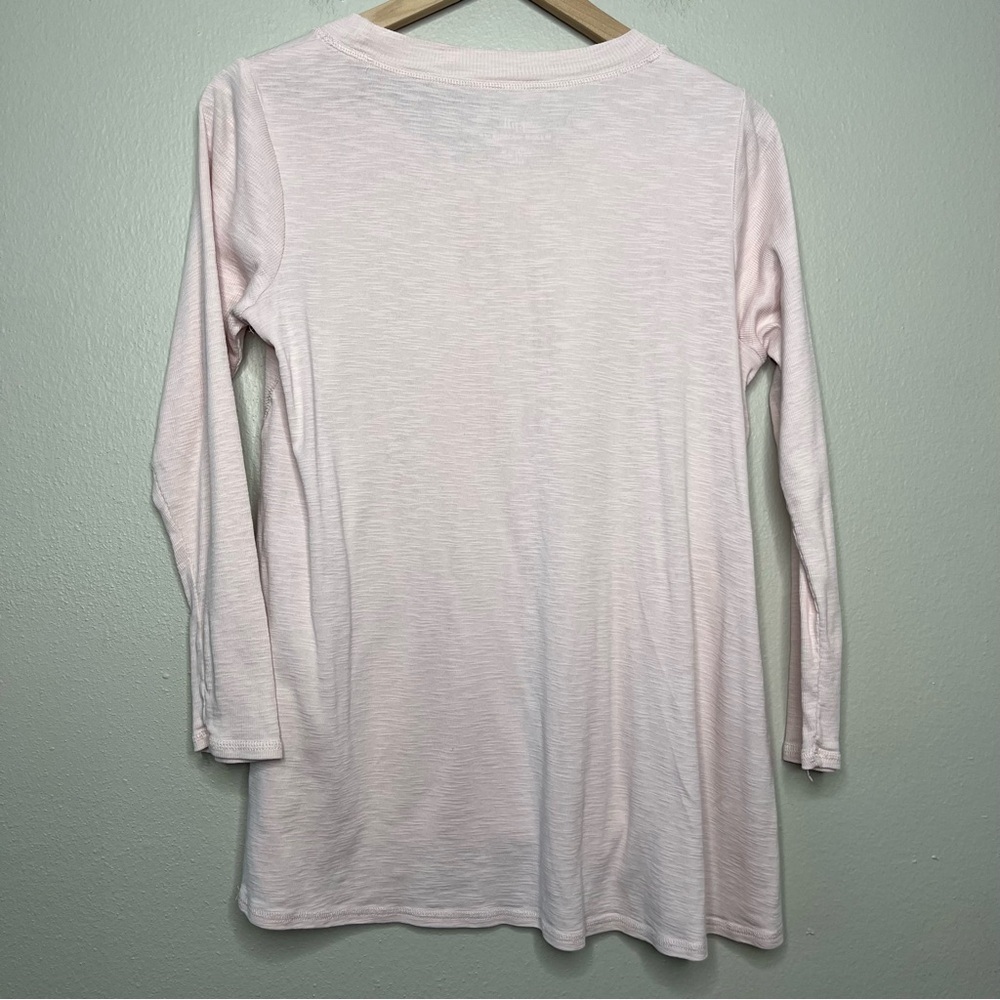 J. Jill Women Top Small‎ Petite Pink Pima Cotton Scoop Neck Elliptical Tee - Picture 5 of 7
